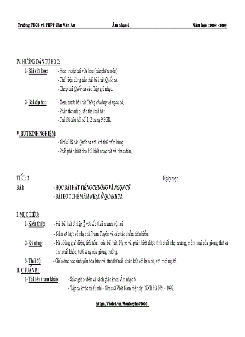 image for page Giáo án âm nhạc 6 hk i