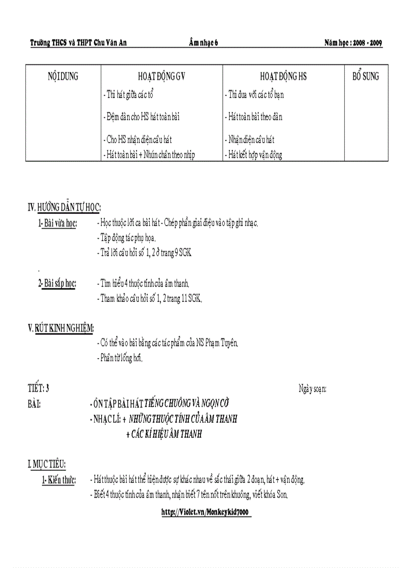 image for page Giáo án âm nhạc 6 hk i