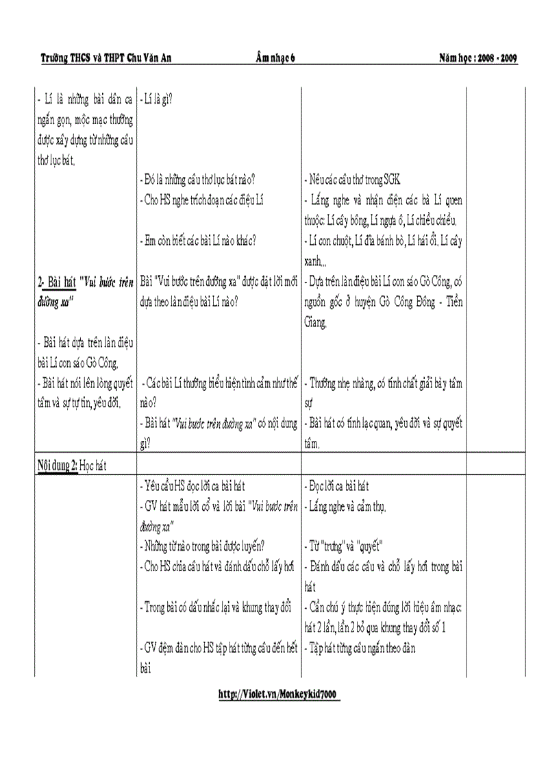 image for page Giáo án âm nhạc 6 hk i