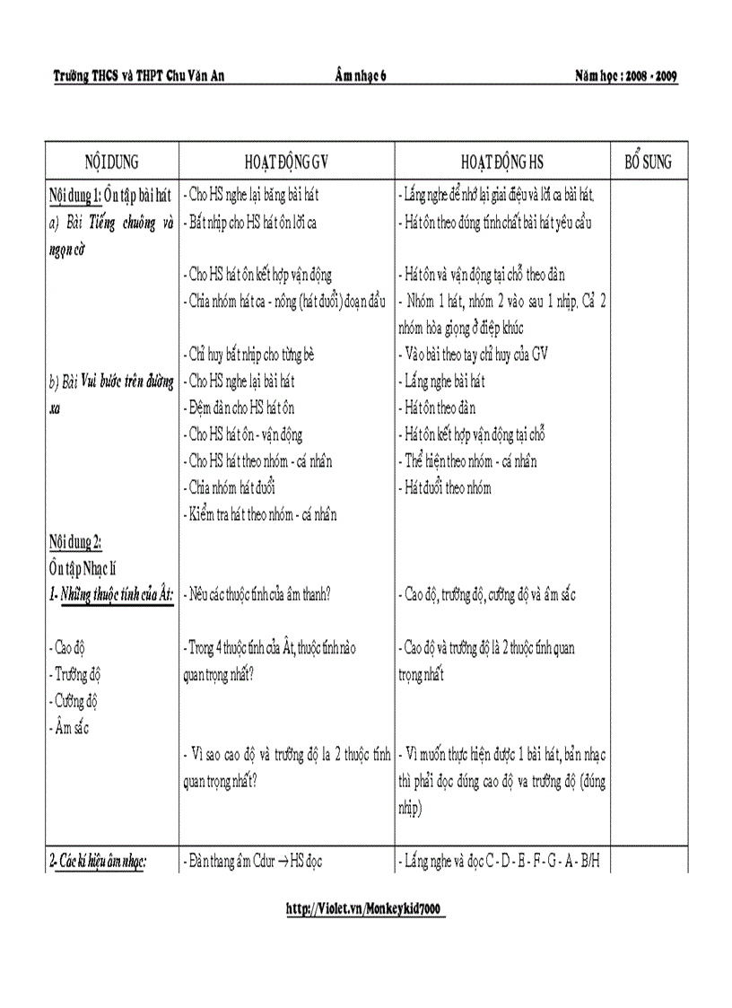 image for page Giáo án âm nhạc 6 hk i