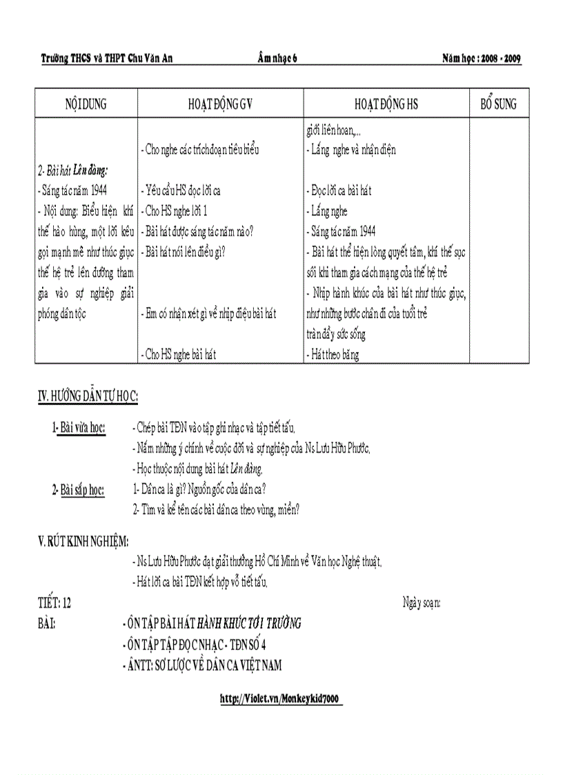 image for page Giáo án âm nhạc 6 hk i