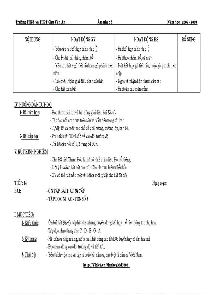 image for page Giáo án âm nhạc 6 hk i