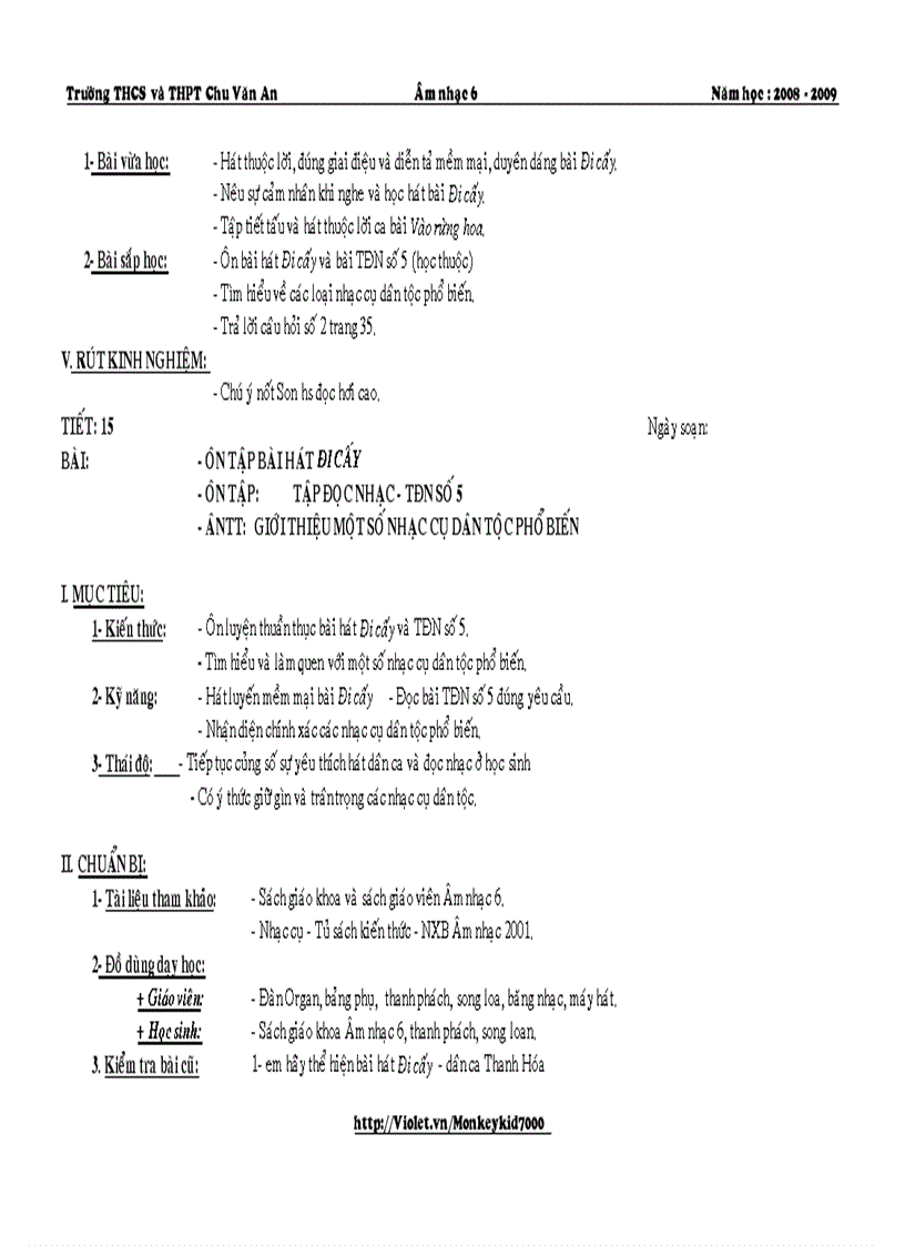 image for page Giáo án âm nhạc 6 hk i