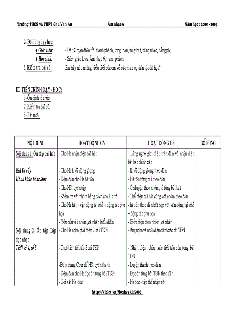 image for page Giáo án âm nhạc 6 hk i