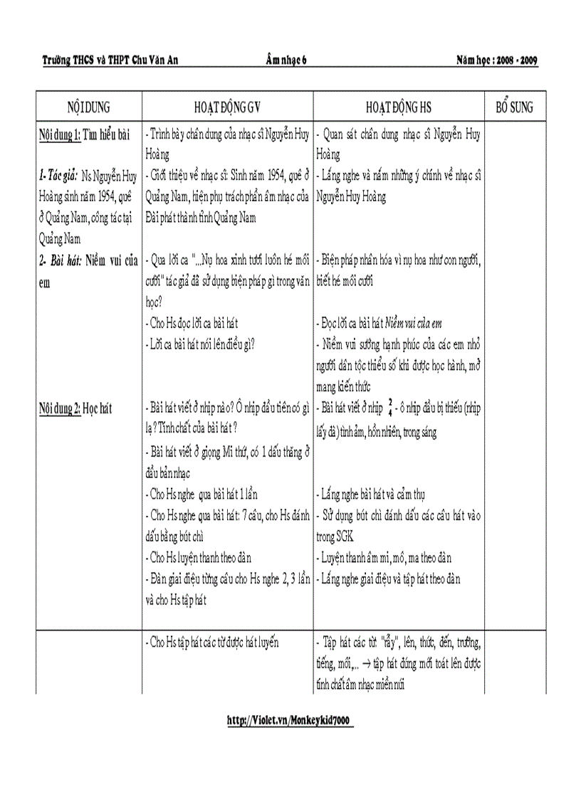 image for page Giáo án âm nhạc 6 hk ii