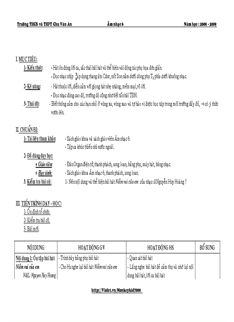 image for page Giáo án âm nhạc 6 hk ii