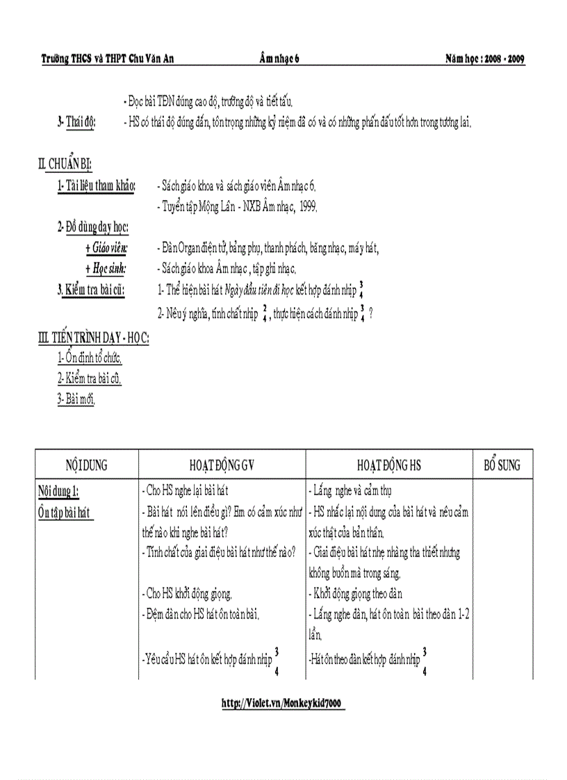 image for page Giáo án âm nhạc 6 hk ii