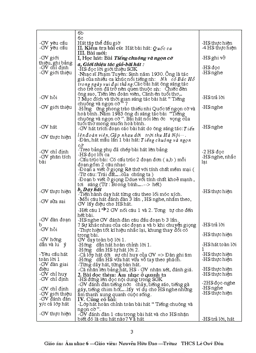 image for page Giao an Am Nhac 6 HKII HT