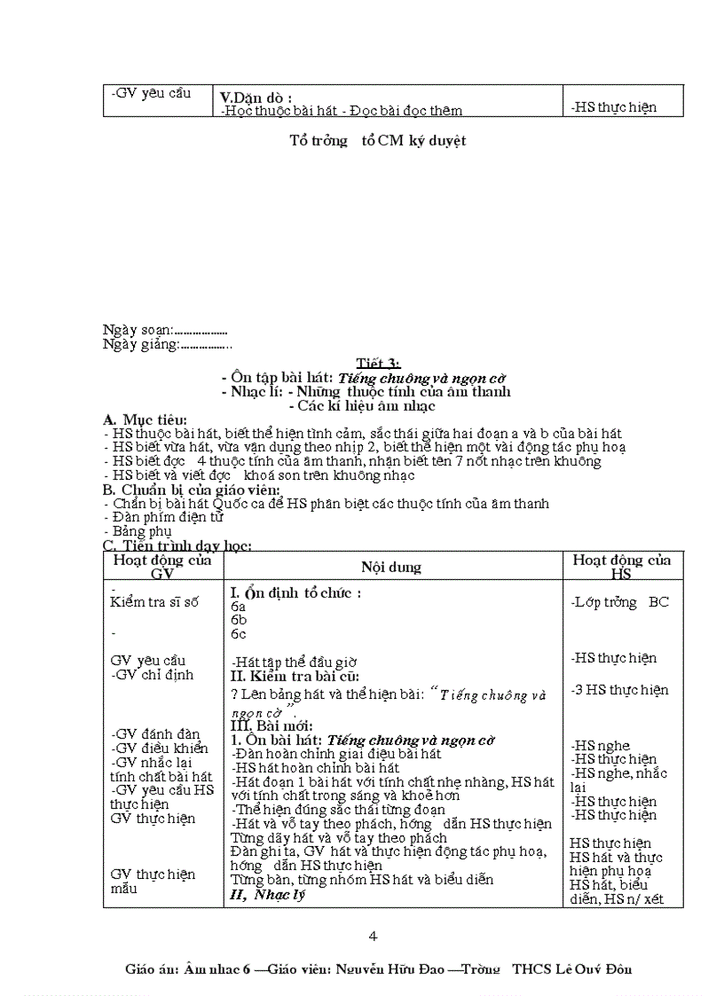 image for page Giao an Am Nhac 6 HKII HT