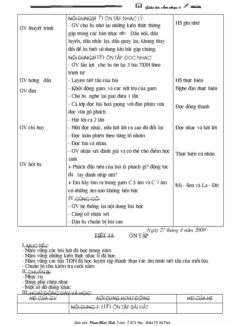 image for page Giáo án âm nhạc 6 hkii