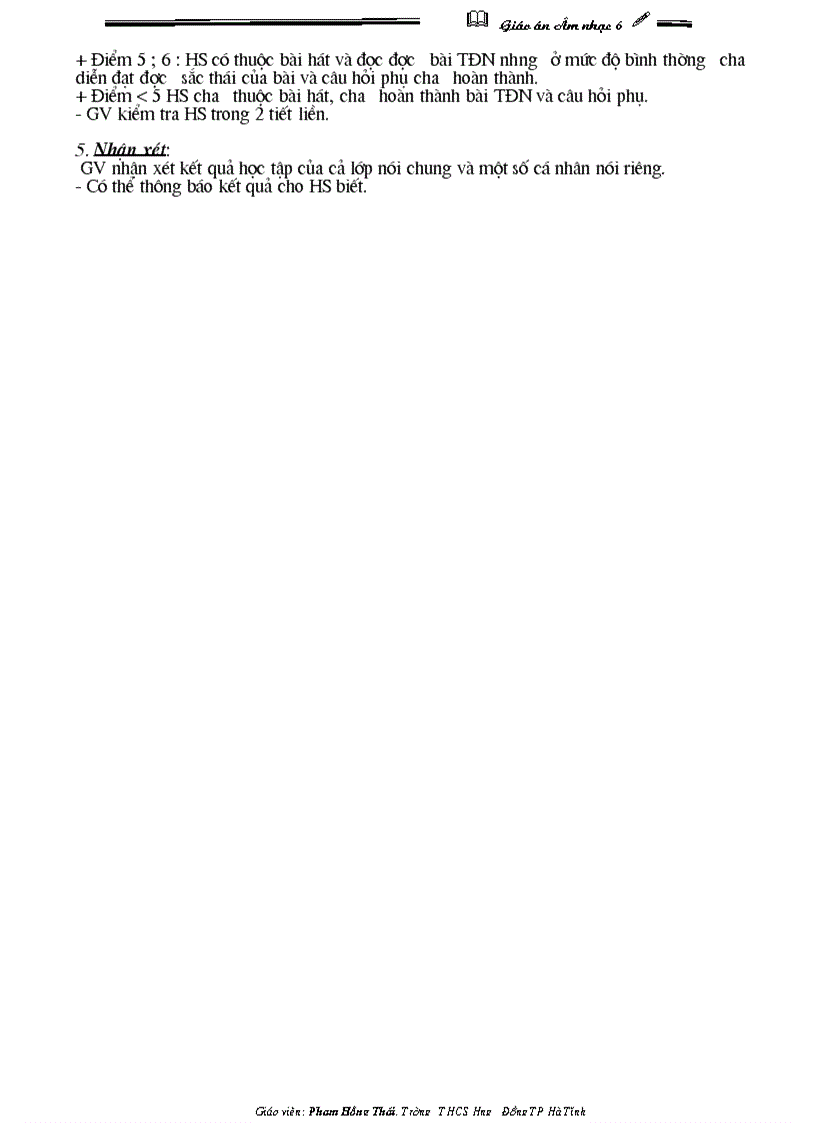 image for page Giáo án âm nhạc 6 hkii