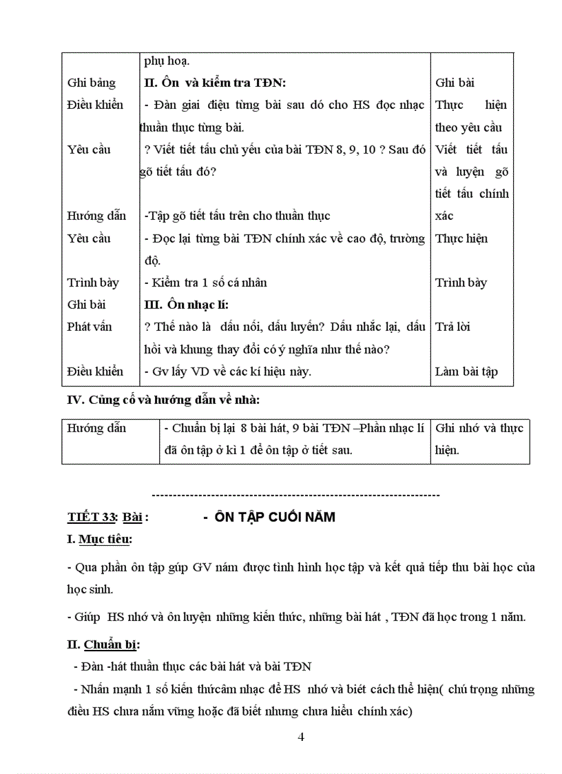 image for page Giáo án Âm Nhạc 6 Học Kỳ 2 tiết 31 33