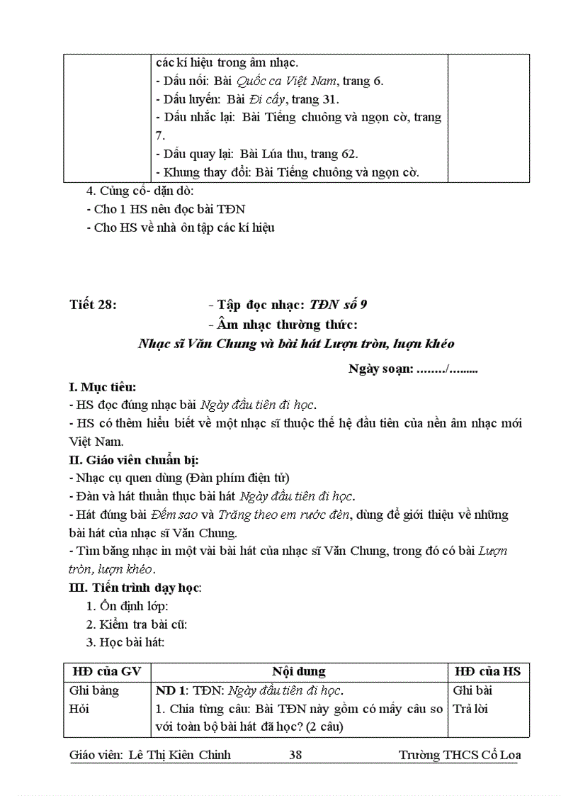 image for page Giáo án âm nhạc 6 Mới nhất đây