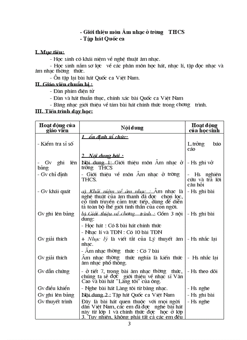 image for page Giáo án Âm nhạc 6 Mới