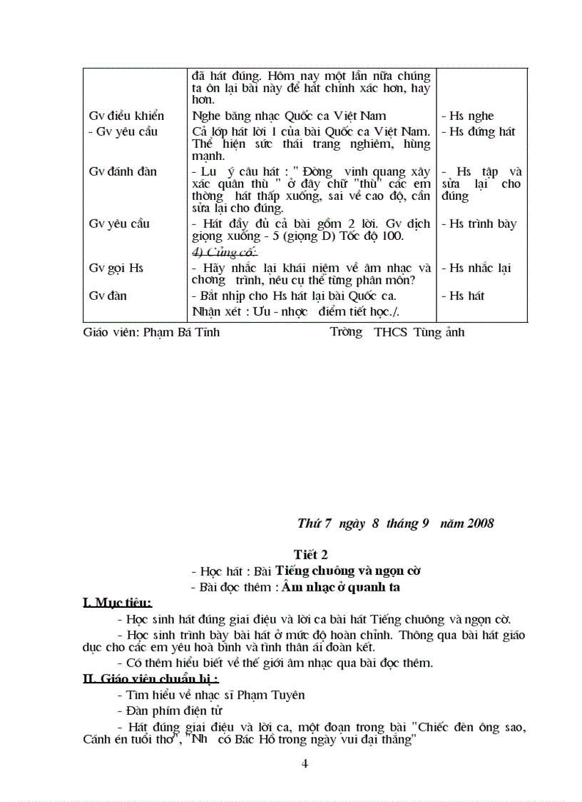 image for page Giáo án Âm nhạc 6 Mới