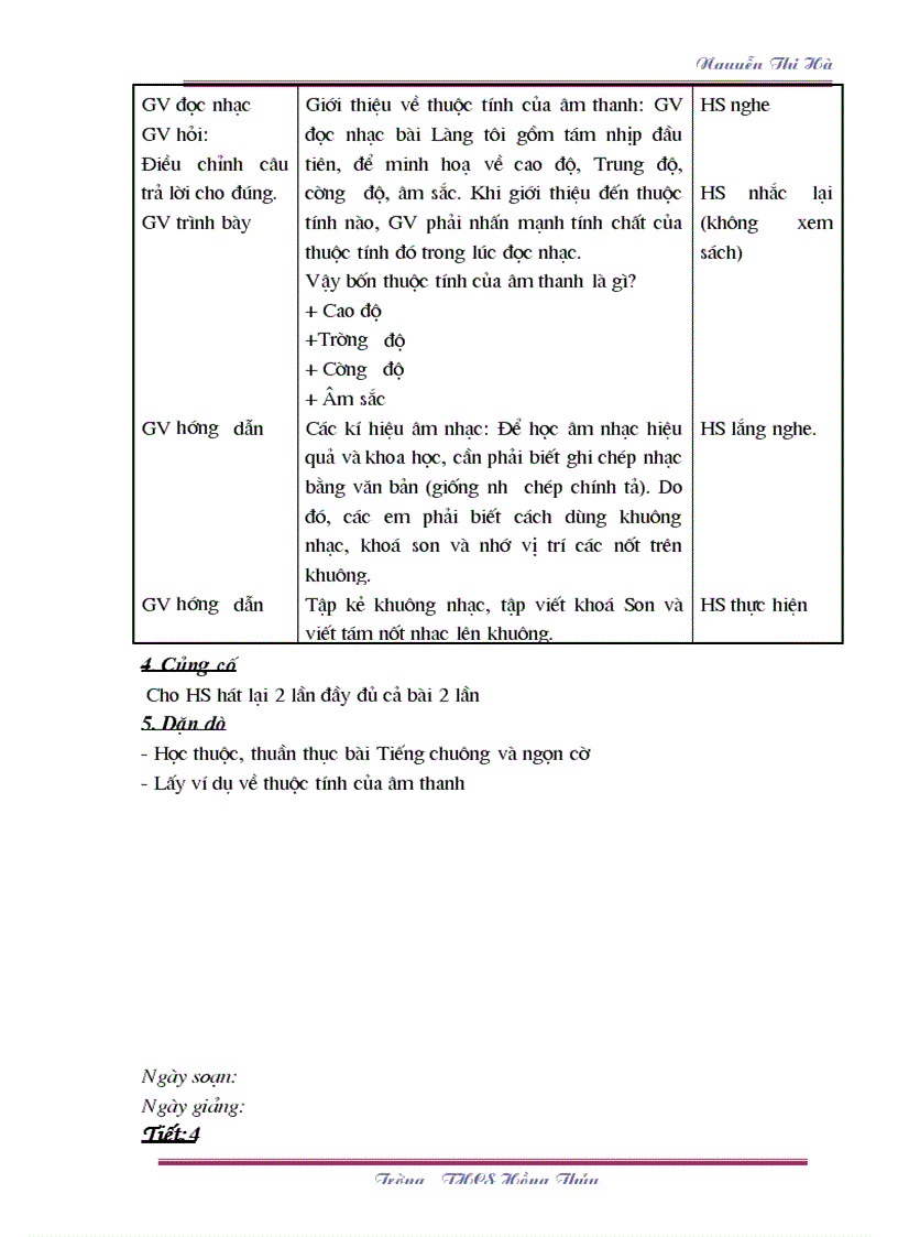 image for page Giáo án Âm nhạc 6 TK