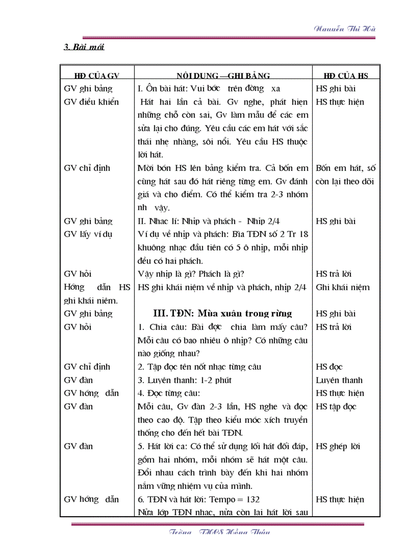 image for page Giáo án Âm nhạc 6 TK