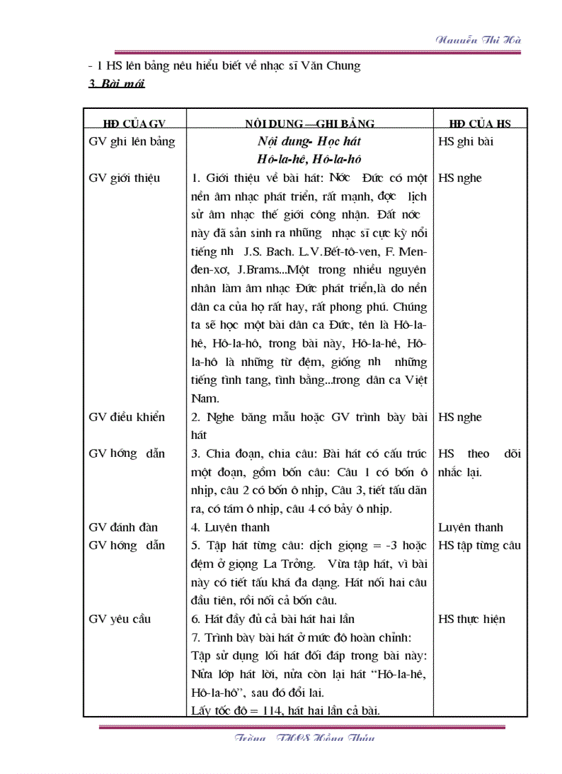 image for page Giáo án Âm nhạc 6 TK