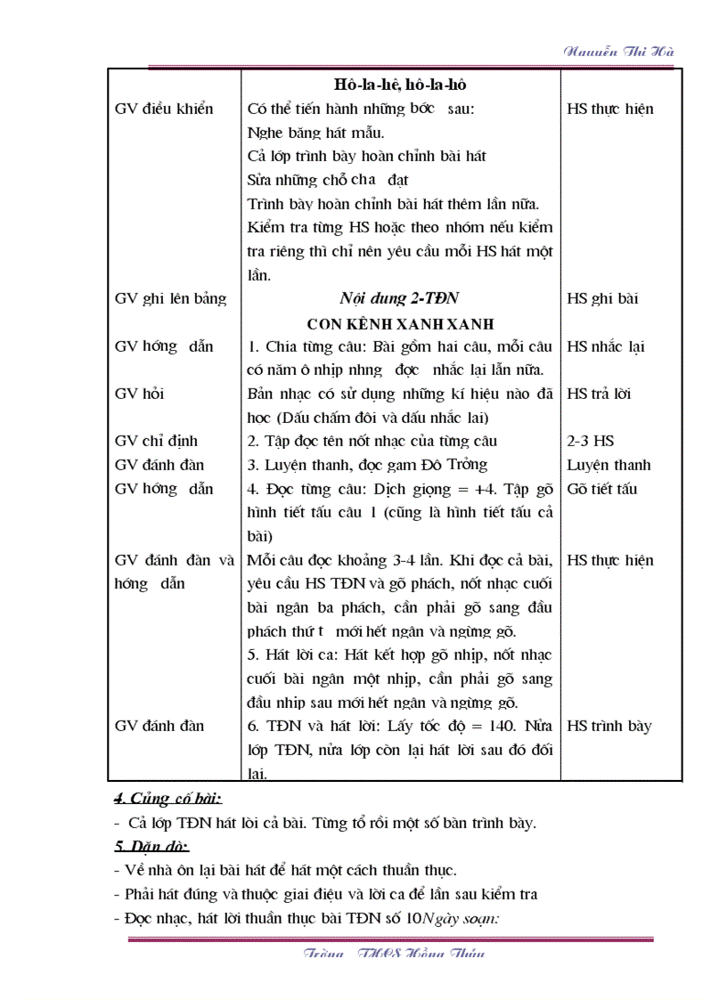 image for page Giáo án Âm nhạc 6 TK