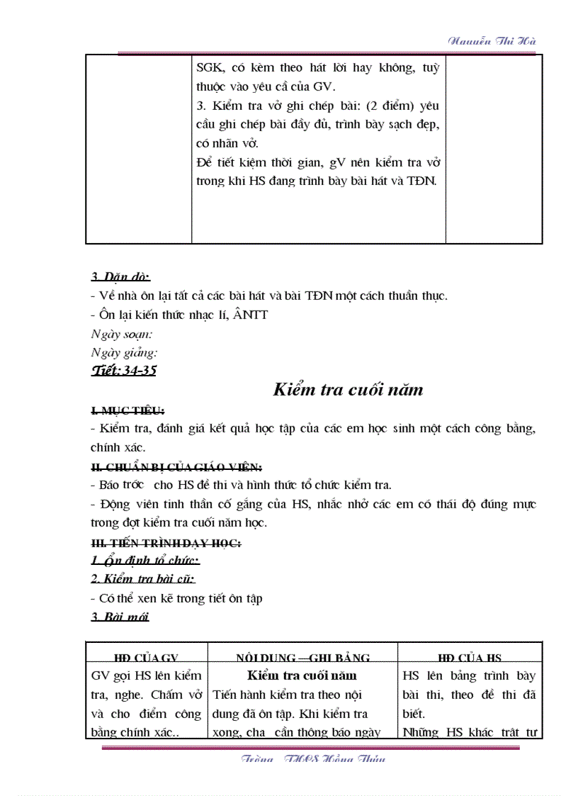 image for page Giáo án Âm nhạc 6 TK
