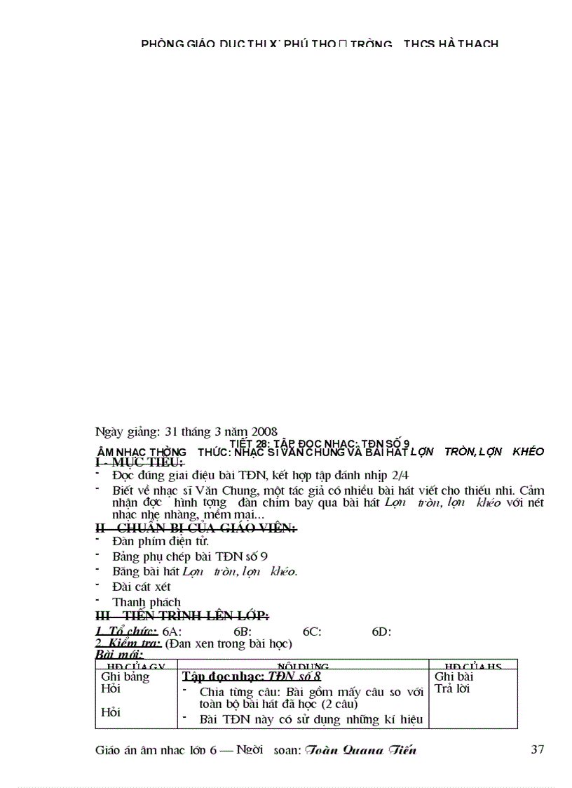 image for page Giao an am nhac chuan 2009