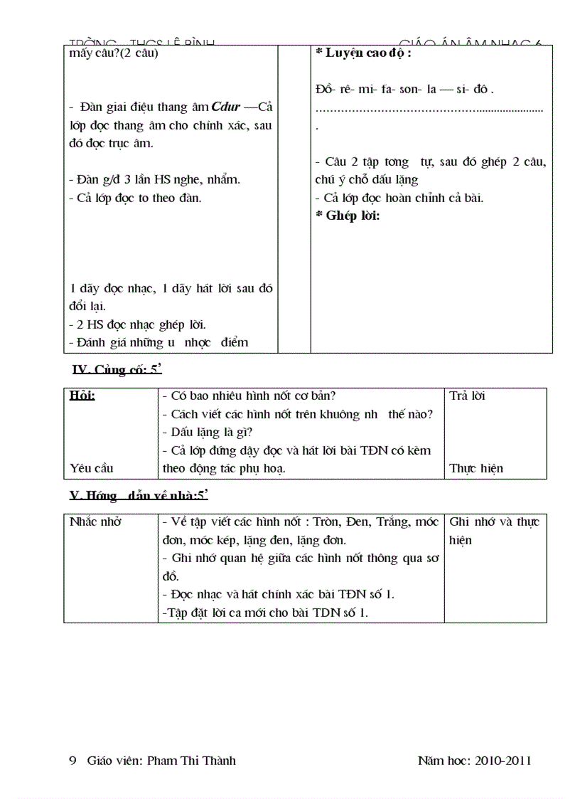 image for page Giáo án âm nhạc hay