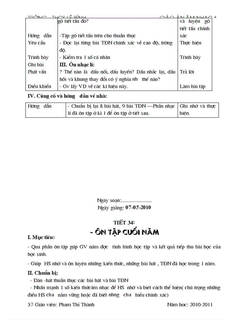 image for page Giáo án âm nhạc hay