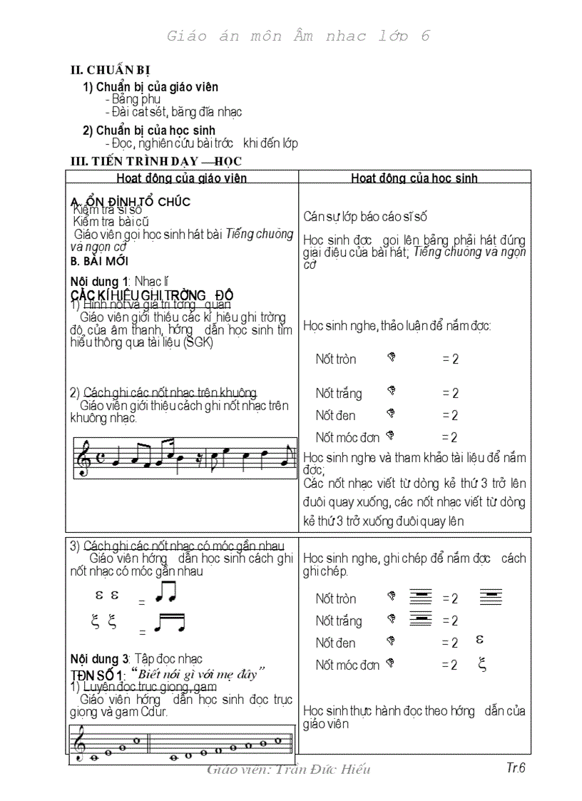 image for page Giao an Am nhac L6 chuan