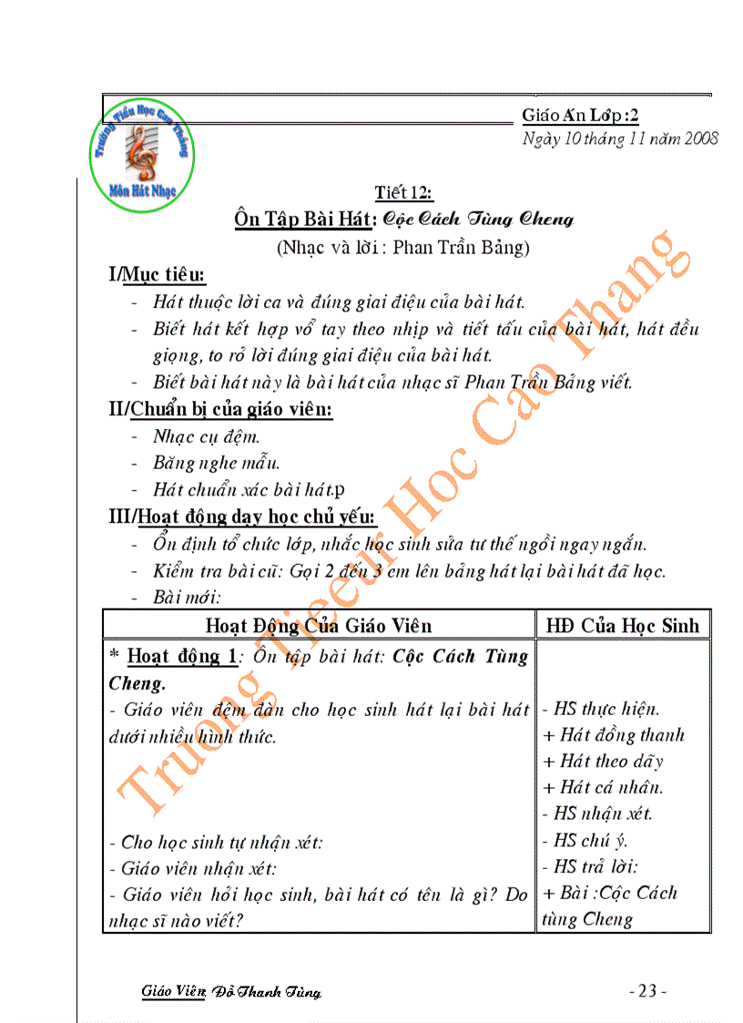 image for page Giao an am nhac lop 2