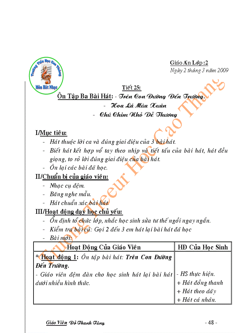 image for page Giao an am nhac lop 2