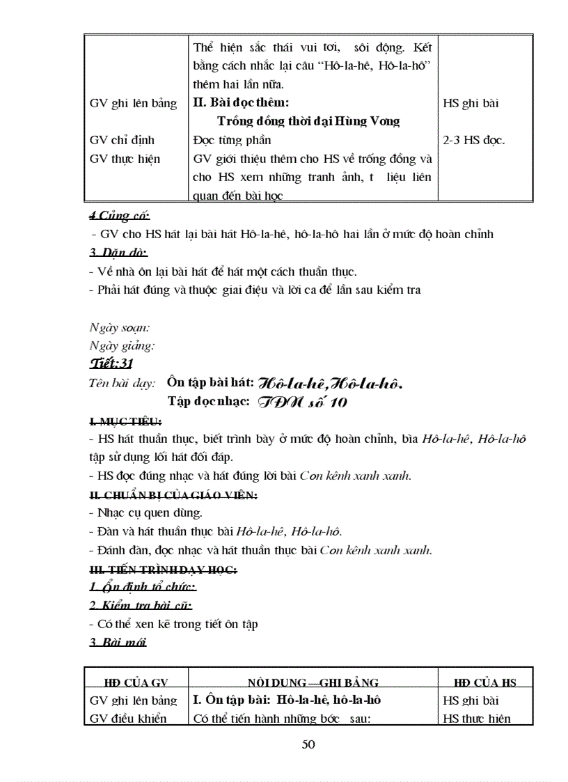 image for page Giáo án âm nhạc lớp 6 chuẩn