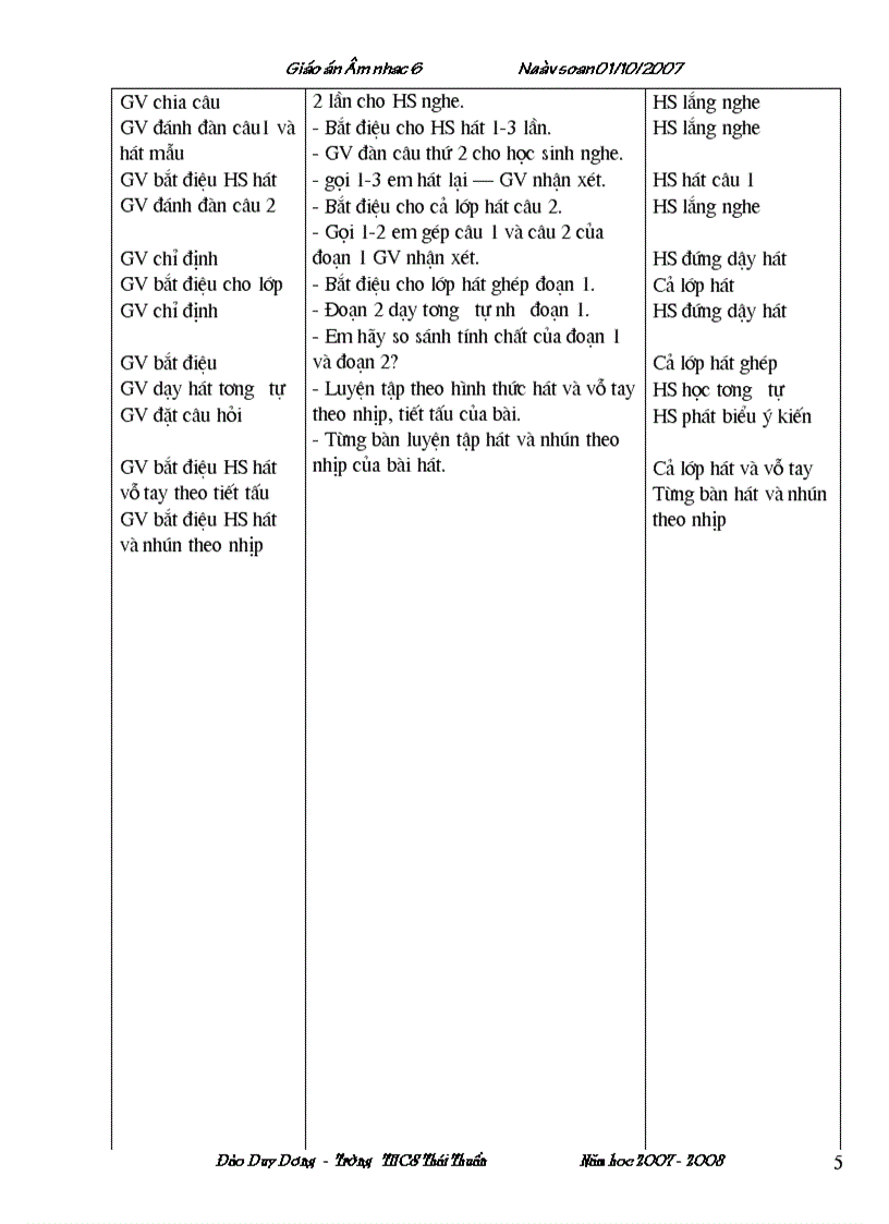 image for page Giáo án âm nhạc lớp 6 hki