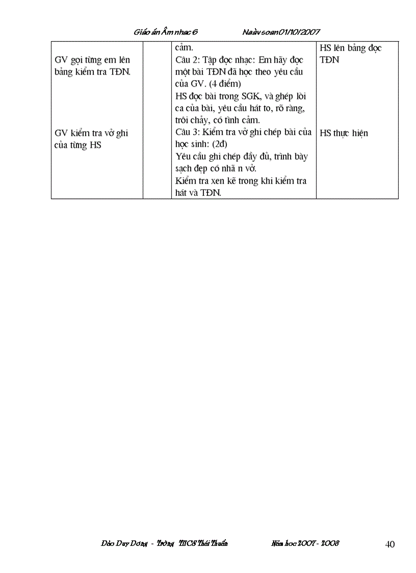 image for page Giáo án âm nhạc lớp 6 hki