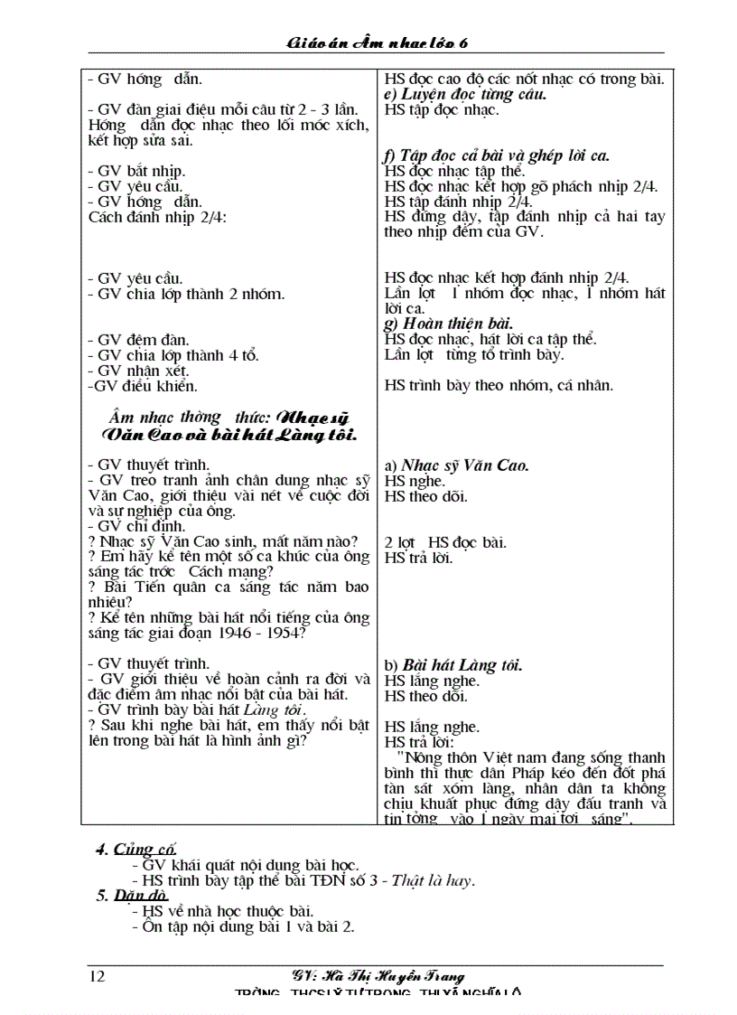 image for page Giáo án âm nhac lốp 6