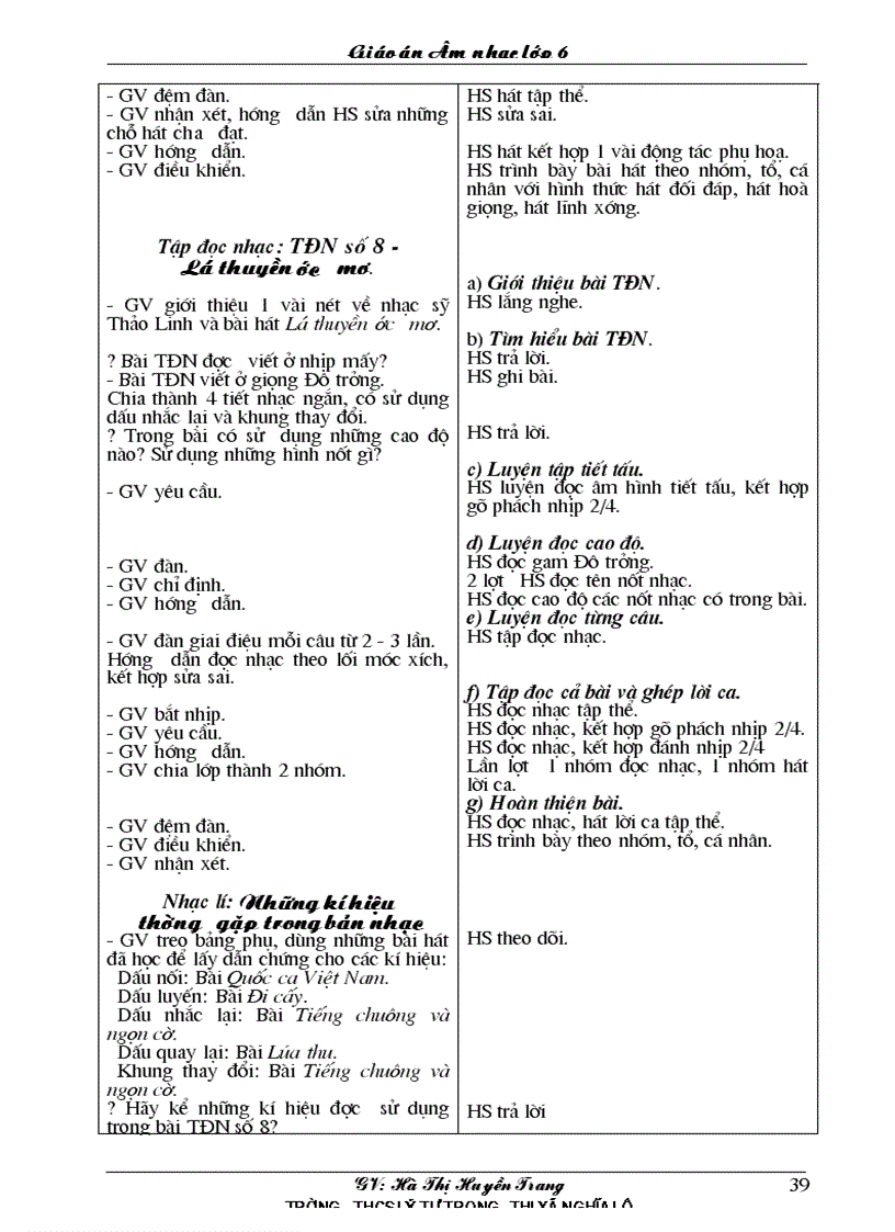 image for page Giáo án âm nhac lốp 6