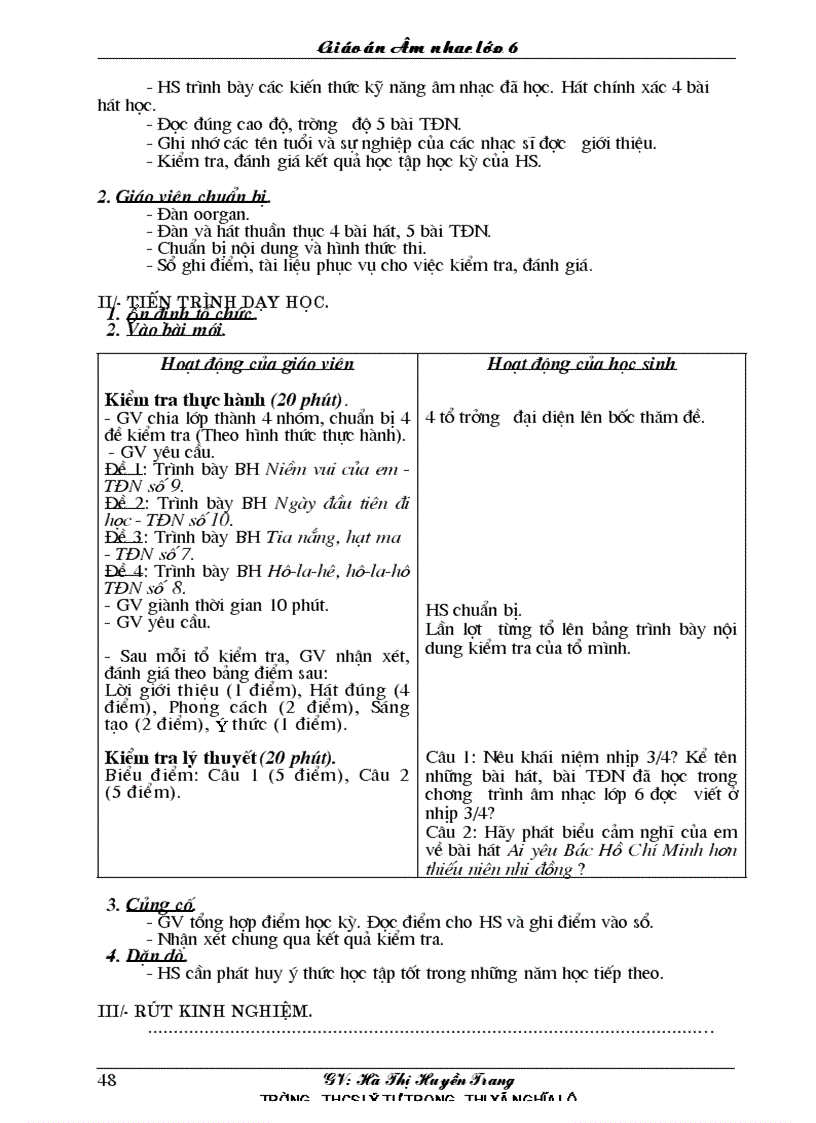 image for page Giáo án âm nhac lốp 6