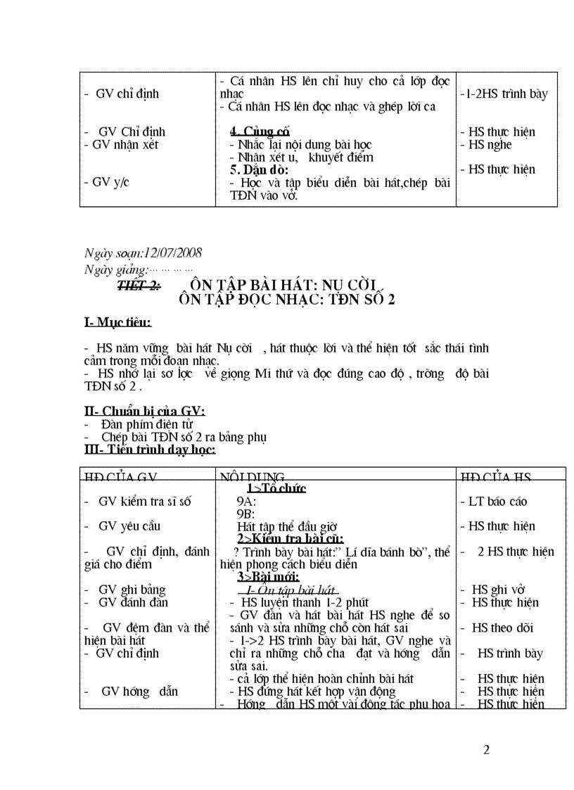 image for page Giáo án âm nhạc lớp 9 chuẩn