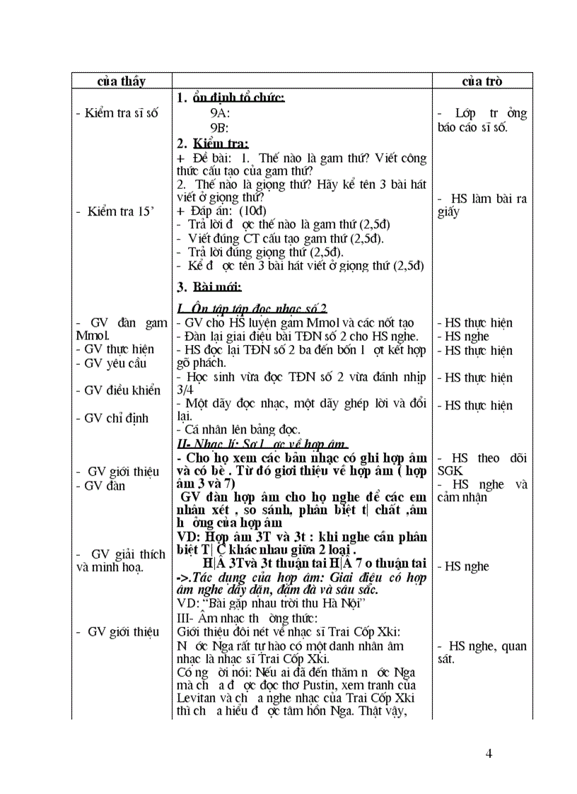 image for page Giáo án âm nhạc lớp 9 chuẩn