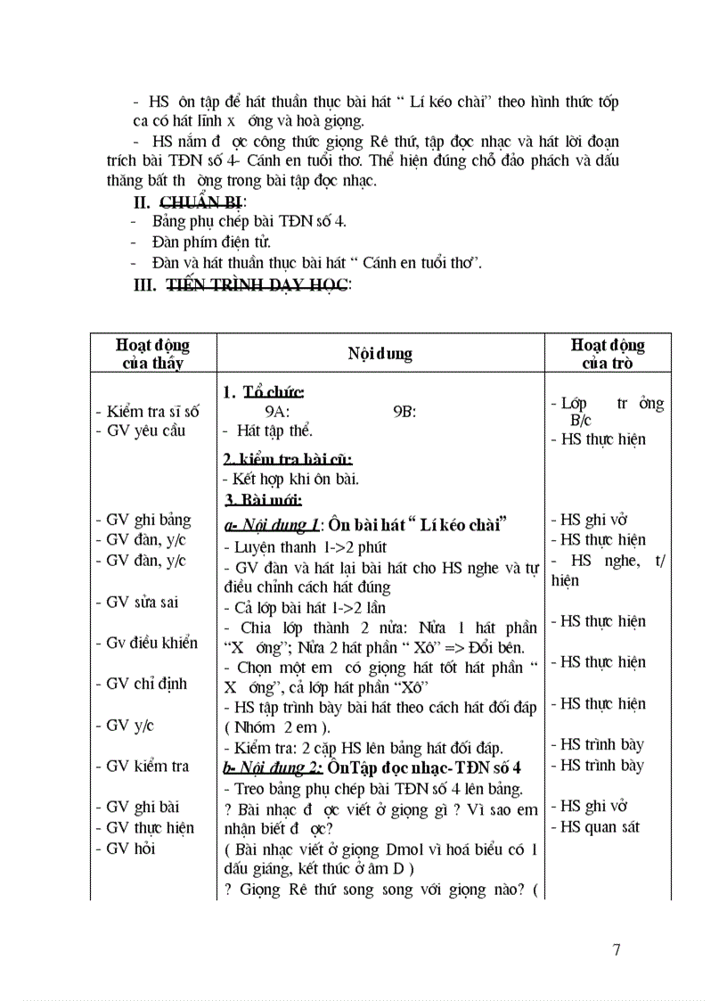 image for page Giáo án âm nhạc lớp 9 chuẩn