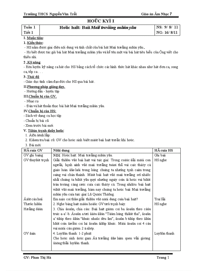 image for page Giáo án Âm nhạc 7 1