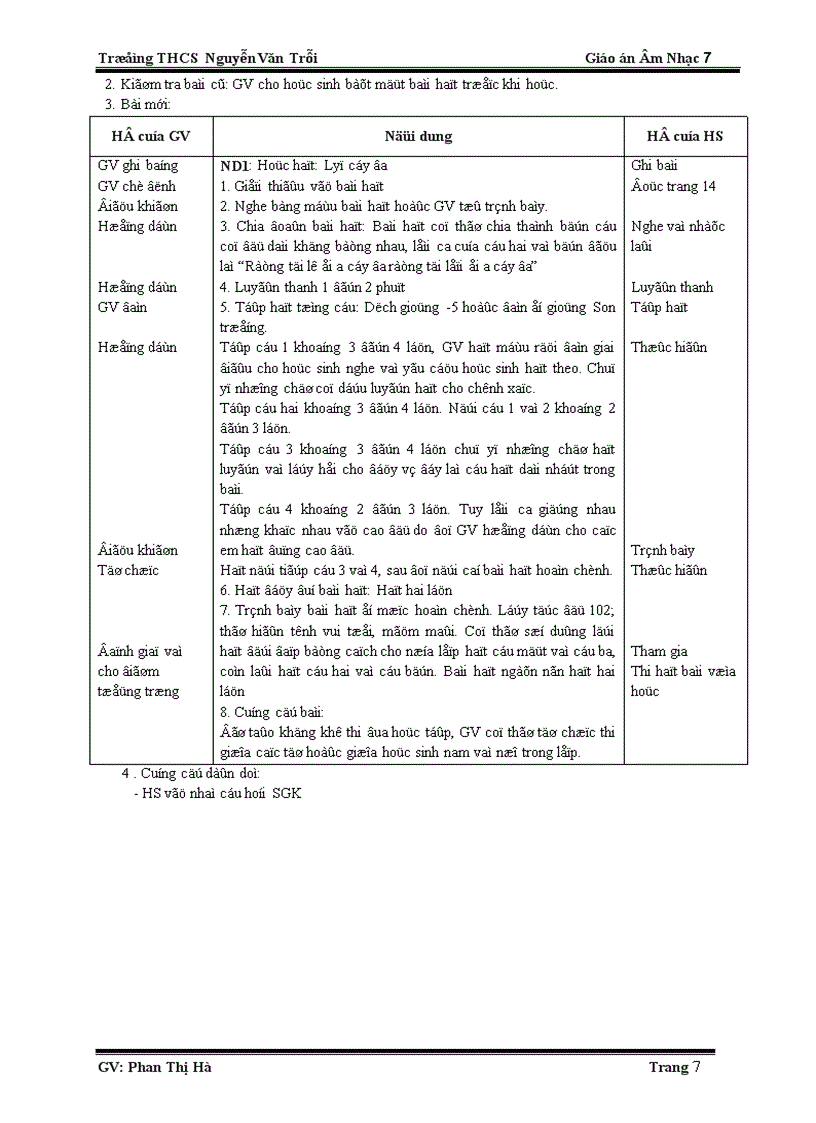 image for page Giáo án Âm nhạc 7 1