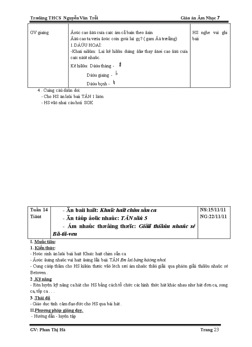 image for page Giáo án Âm nhạc 7 1