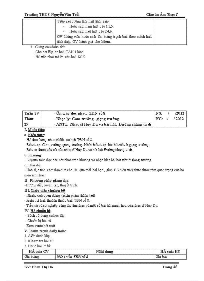 image for page Giáo án Âm nhạc 7 1