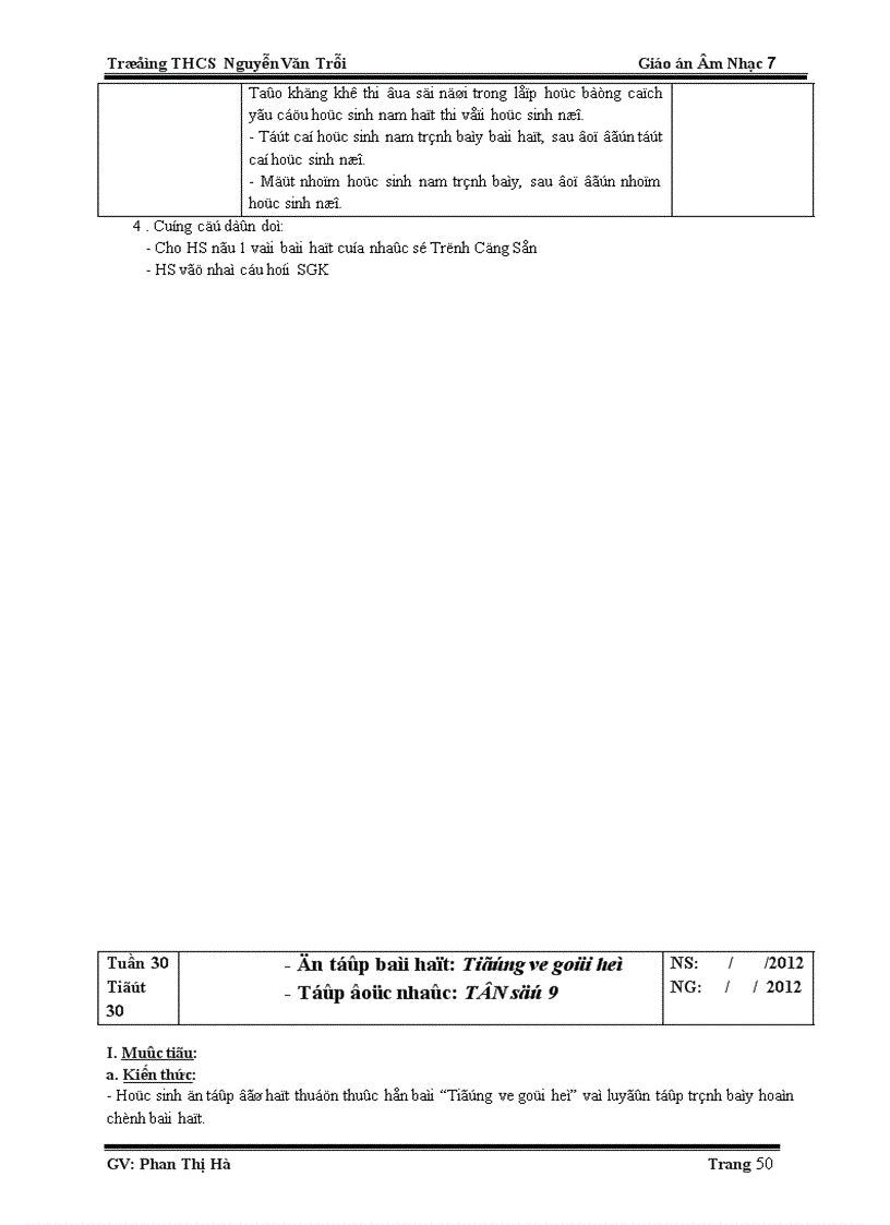 image for page Giáo án Âm nhạc 7 1
