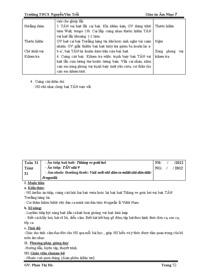 image for page Giáo án Âm nhạc 7 1