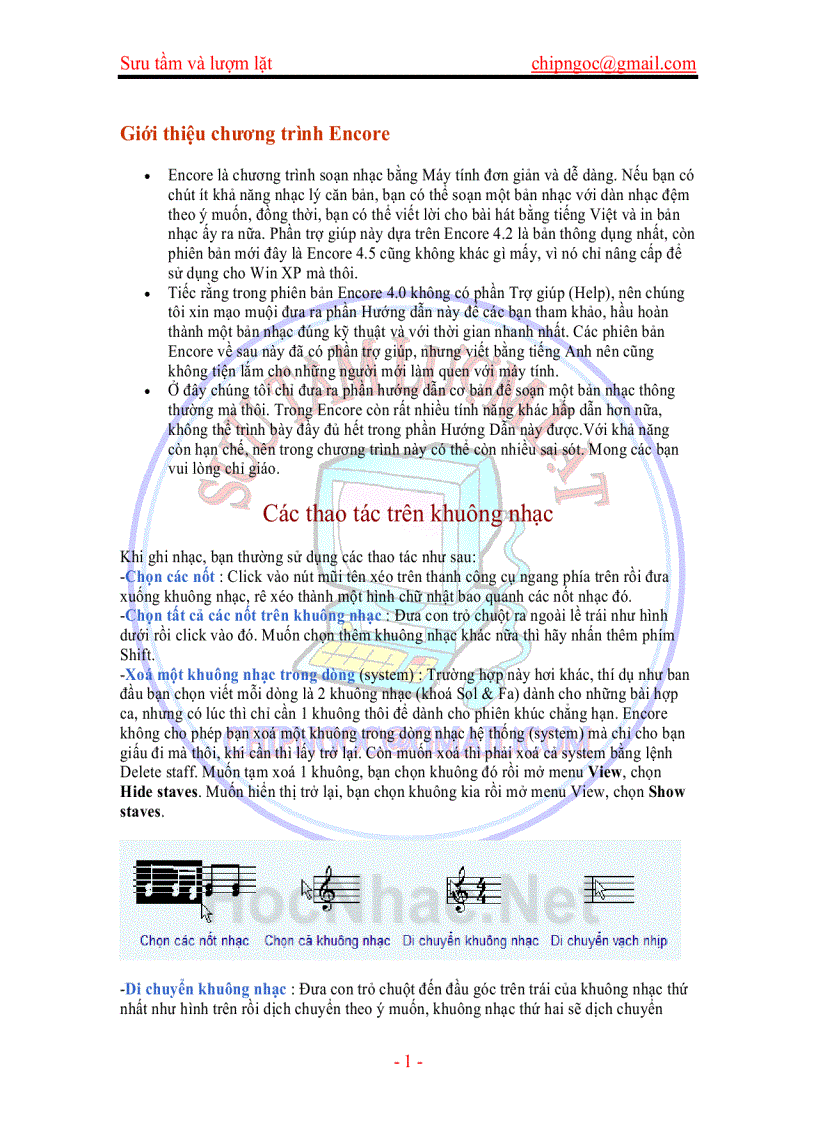 image for page Hướng dẫn Encore dễ hiểu