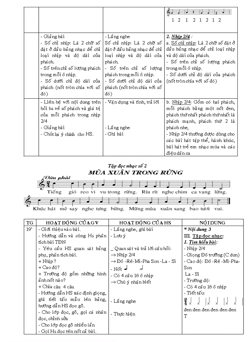 Nhạc lớp 6 tiết 7