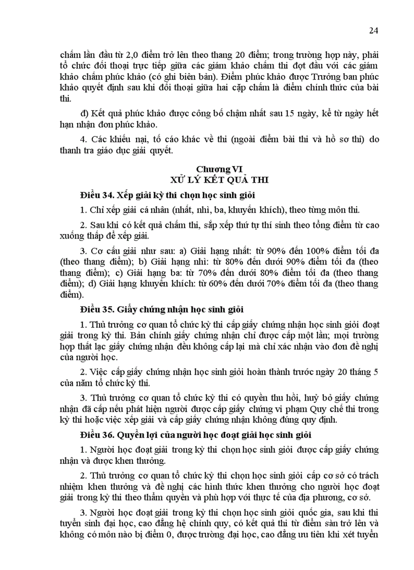 image for page QĐ 52 2006 QD BGDDT Quy chế thi chọn HSG doc