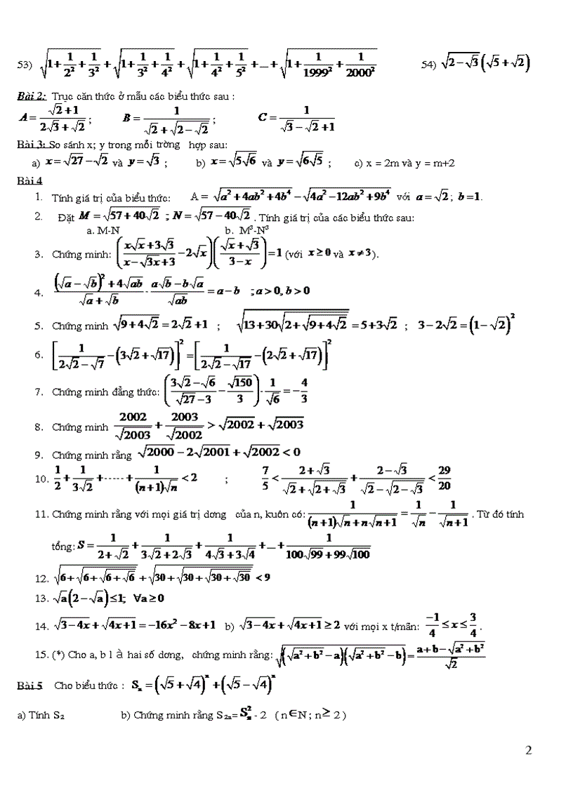 image for page Tài liệu ôn tập Toán 9 phần rút gọn
