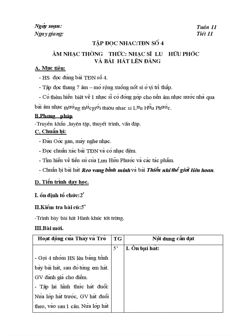 image for page Tiết 11 tập đọc nhạc số 4